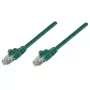 Kabel krosowy sieciowy Intellinet, Kat. 5e, 5 m, zielony, CCA, U/UTP, PVC, RJ45, pozłacane styki, bezzaczepowa osłona, z osłoną, dożywotnia gwarancja