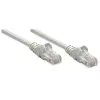 Intellinet sieciowy Patch kabel, Cat6, 1.5m, Szary, CCA, U/UTP, PVC, RJ45, Pozłacane styki, Odporny na zaczepianie, Osłonięty, Dożywotnia gwarancja