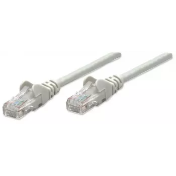 Intellinet sieciowy Patch kabel, Cat6, 1.5m, Szary, CCA, U/UTP, PVC, RJ45, Pozłacane styki, Odporny na zaczepianie, Osłonięty, Dożywotnia gwarancja