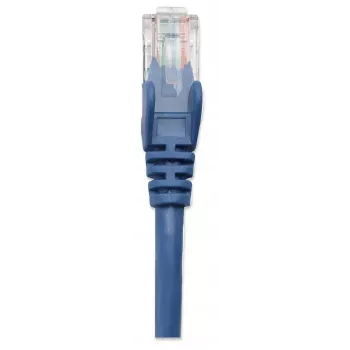 Intellinet sieciowy kabel krosowy, Cat5e, 3m, niebieski, CCA, U/UTP, PVC, RJ45, pozłacane styki, bezzaczepowa osłona, odciążka, dożywotnia gwarancja