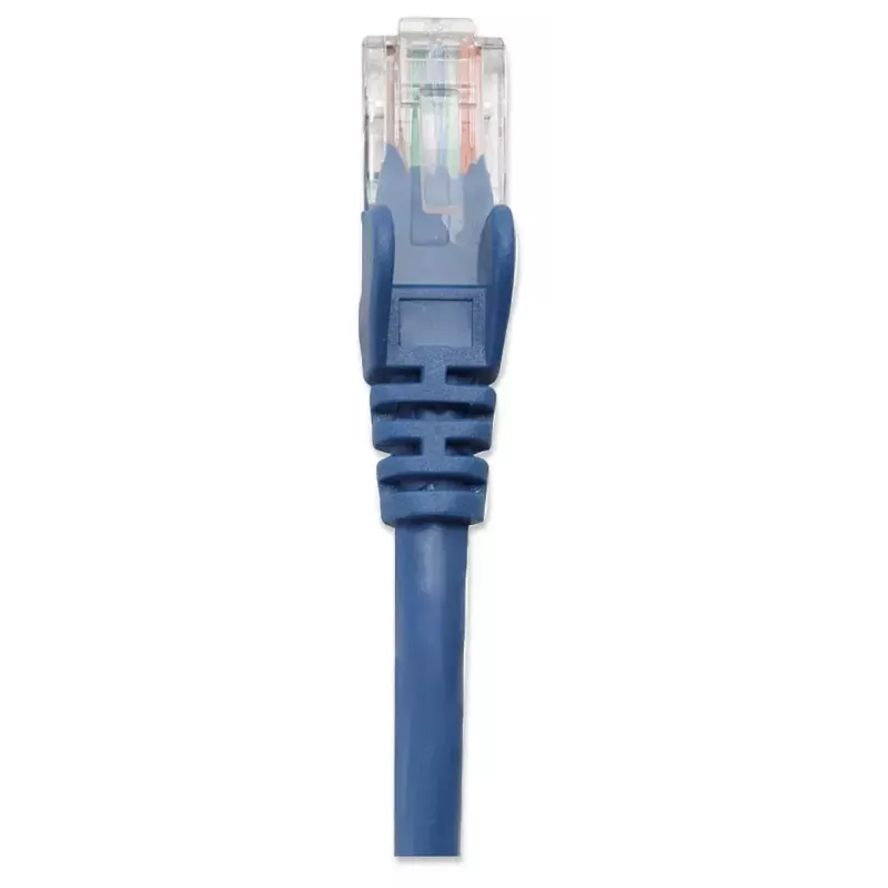 Intellinet sieciowy kabel krosowy, Cat5e, 3m, niebieski, CCA, U/UTP, PVC, RJ45, pozłacane styki, bezzaczepowa osłona, odciążka, dożywotnia gwarancja