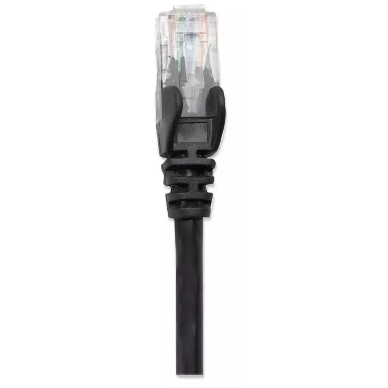 Intellinet sieciowy Patch kabel, Cat6, 5 m, Czarny, CCA, U/UTP, PVC, RJ45, Styki pozłacane, Snagless, Osłonięty, Dożywotnia gwarancja