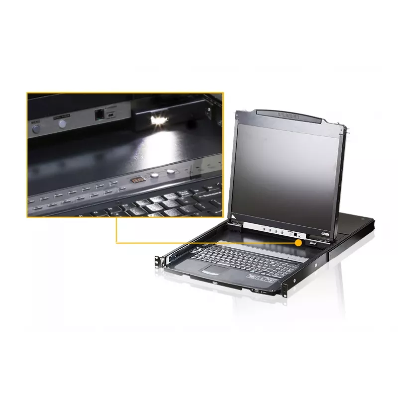 ATEN CL5800N konsola rack 48,3 cm (19 inch) 1280 x 1024 pikseli Metal Czarny 1U