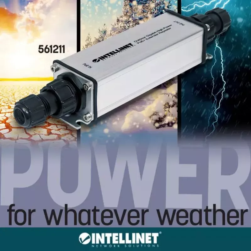 Zewnętrzny gigabitowy przedłużacz PoE+ Intellinet 561211