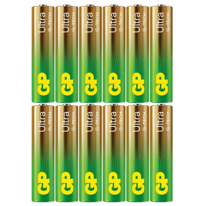 Bateria alkaliczna jednorazowego użytku GP GP24AU AAA wysokość 44,5 mm masa 11,5 g bateria cylindryczna trwałość przechowywania 10 lat certyfikat IEC 60086-2:2021