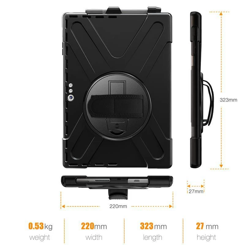 Cover eSTUFF AUSTIN Defender Case dla Microsoft Surface Pro 7+/7/6/5/4 Czarny
