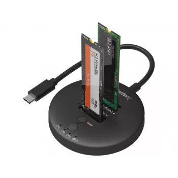 Sandberg USB3.2 Cloner Dock do NVMe M.2 SSD, Czarny, 20 Gbit/s