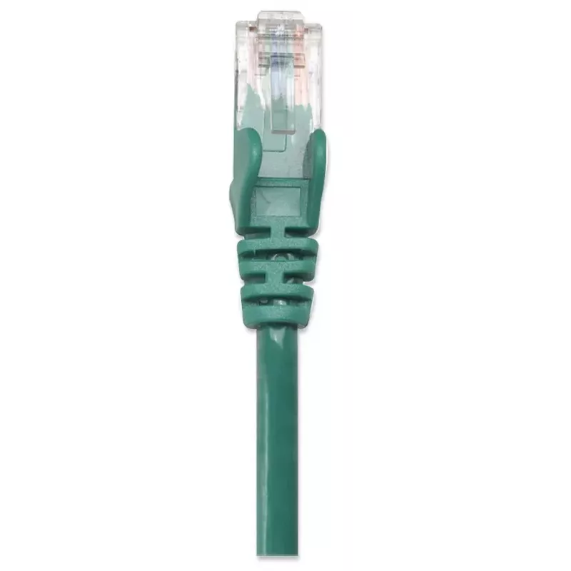 Intellinet Kabel krosowy sieciowy, kat. 6, 0,5 m, zielony, CCA, U/UTP, PVC, RJ45, pozłacane styki, bezzaczepowa wtyczka, osłona, dożywotnia gwarancja