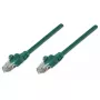 Intellinet Kabel krosowy sieciowy, kat. 6, 0,5 m, zielony, CCA, U/UTP, PVC, RJ45, pozłacane styki, bezzaczepowa wtyczka, osłona, dożywotnia gwarancja