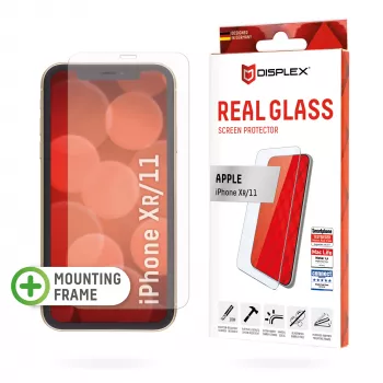 Displex Szkło Hartowane (10H) do Apple iPhone XR/11, z Eko-Ramką Montażową, folia ochronna odporna na zarysowania, kompatybilna z etui