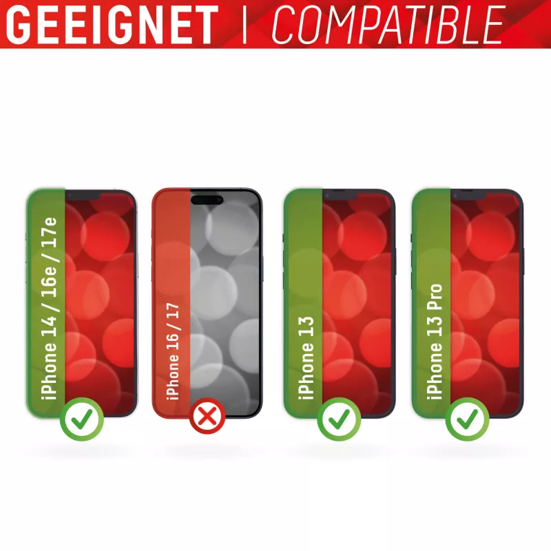Displex Premium Szkło Ochronne (Pełna Pokrywa, 10H) do Apple iPhone 13/13 Pro/14/16e/17e, Eko Ramka Montażowa, Pełna Pokrywa