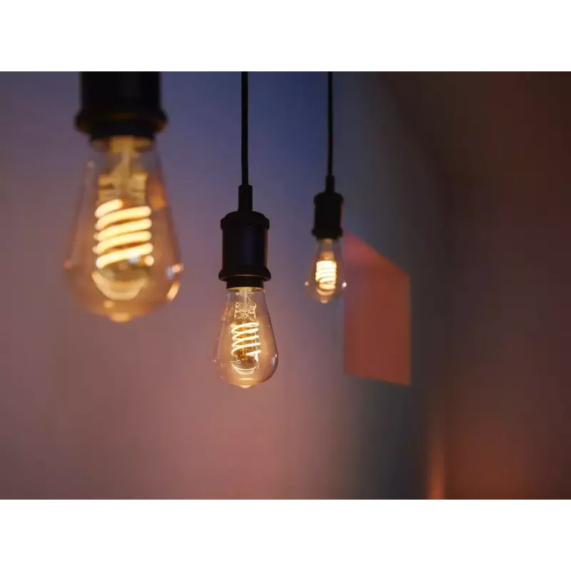 Inteligentna żarówka Philips ST64 Edison E27 Bluetooth/Zigbee, 7 W, przezroczysta, 60×135 mm