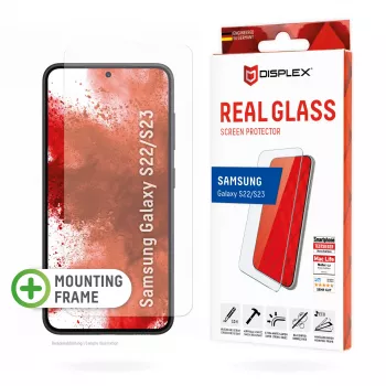 Displex Szkło Ochronne (10H) do Samsung Galaxy S22/S23, Eko Rama Montażowa, odporne na zarysowania