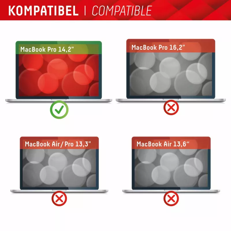 Displex PRIVACY SAFE magnetyczny dwukierunkowy filtr prywatyzujący do MacBook Pro 14,2 cala Odporny na kurz i zarysowania