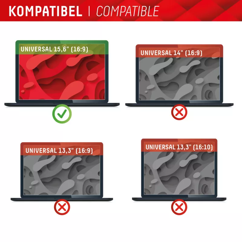 Filtr prywatności Displex PRIVACY SAFE 15,6 cala 2-kierunkowy magnetyczny błyszczący matowy