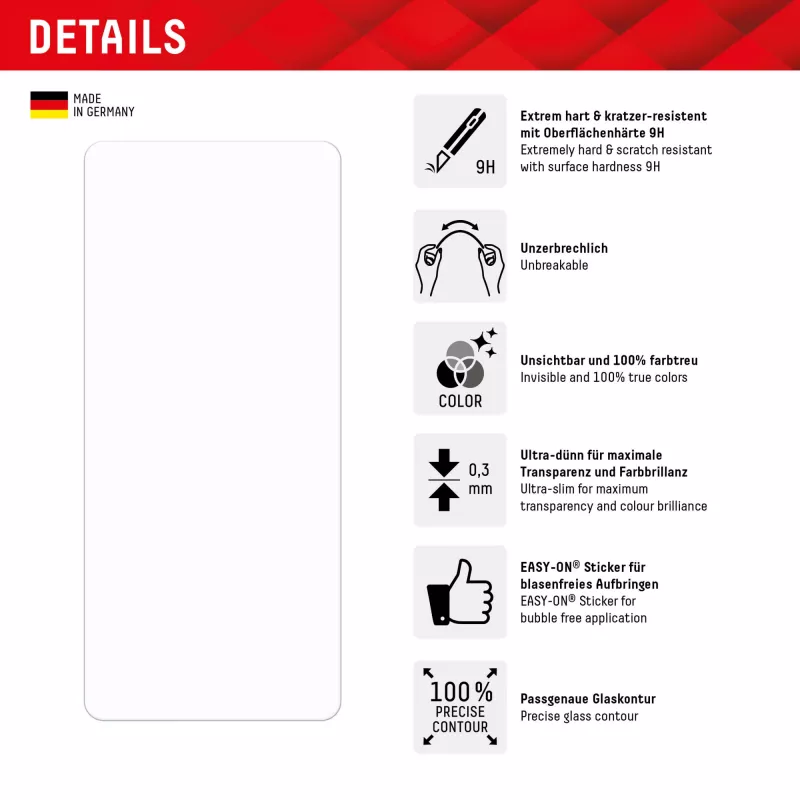 Displex Smart Glass (9H) do Samsung Galaxy A54 5G, naklejka montażowa, nietłukące