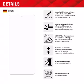 Displex Szkło hartowane (10H) do Samsung Galaxy A34, ramka montażowa Eco, odporne na zarysowania