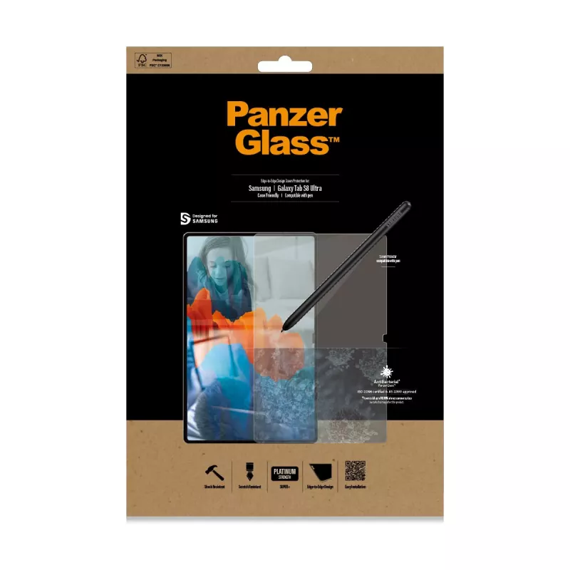 PanzerGlass ® Ochrona ekranu Samsung Galaxy Tab S8 Ultra | S9 Ultra | Ultra-Wide Fit