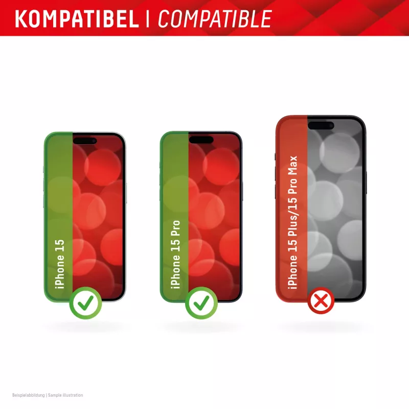 Displex Privacy Screen Protector (10H) do Apple iPhone 15/15 Pro, ramka montażowa Eco, filtr prywatności