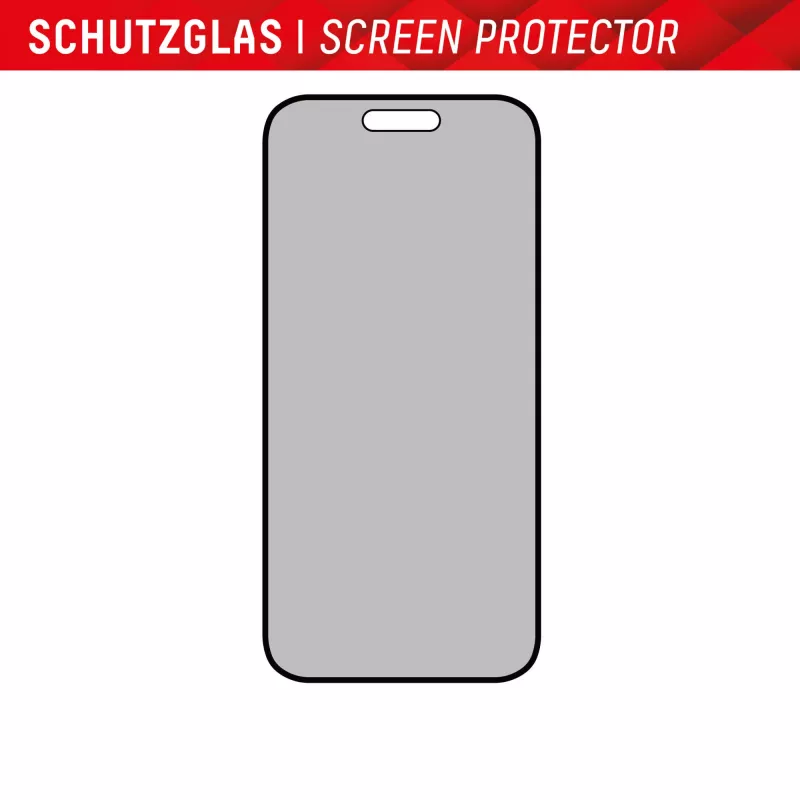 Displex Privacy Screen Protector (10H) do Apple iPhone 15/15 Pro, ramka montażowa Eco, filtr prywatności