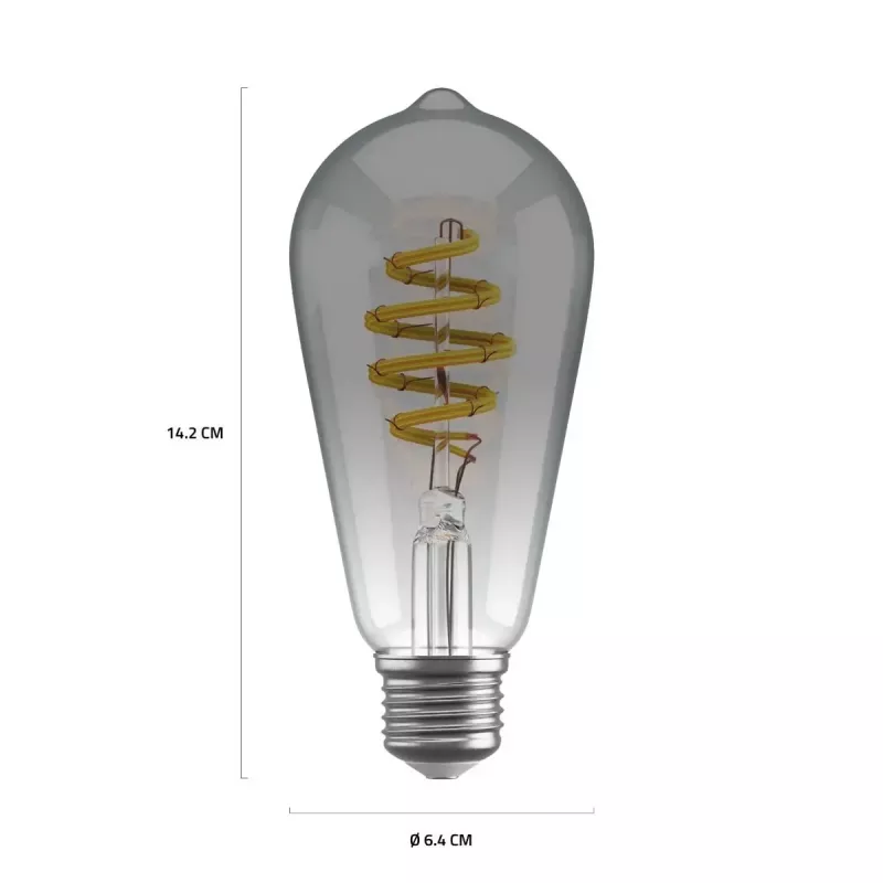 Inteligentna żarówka Avanca International BV Hombli HBEB-0211, Wi‑Fi, 5,5 W, szara, A19 (6,1×14,2 cm)