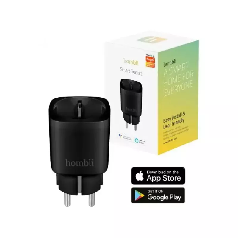 Inteligentne gniazdko Avanca International BV Hombli Smart Socket EU Czarny — Wi‑Fi, 220–250V, 3,68kW, wewnętrzne, plastikowe
