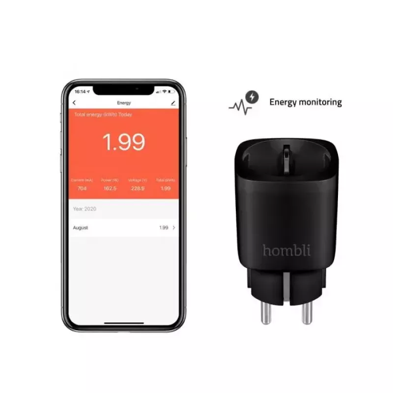 Inteligentne gniazdko Avanca International BV Hombli Smart Socket EU Czarny — Wi‑Fi, 220–250V, 3,68kW, wewnętrzne, plastikowe