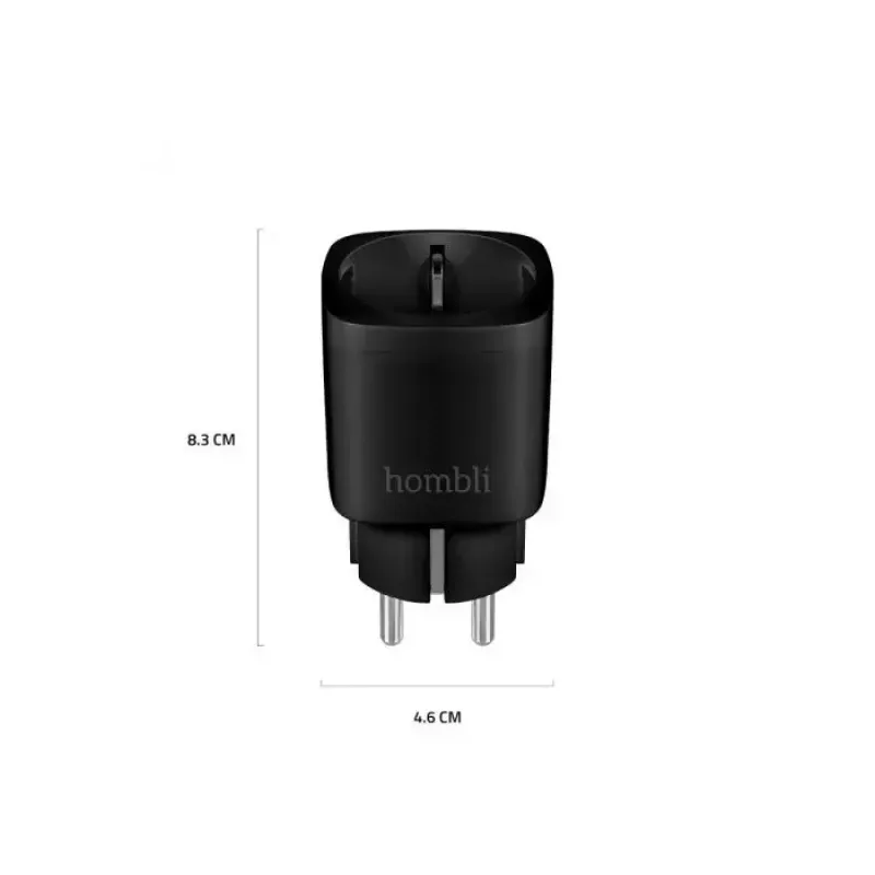 Inteligentne gniazdko Avanca International BV Hombli Smart Socket EU Czarny — Wi‑Fi, 220–250V, 3,68kW, wewnętrzne, plastikowe