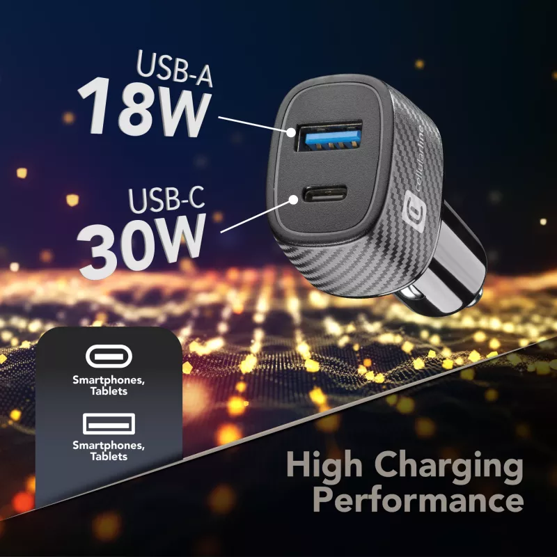 Ładowarka samochodowa Cellularline Multipower Ultra Universal z szybkim ładowaniem