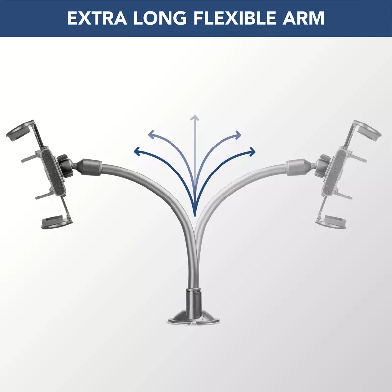 Sourcing Cellularline Hug Flexi XL uniwersalny pasywny uchwyt z przyssawką do telefonów komórkowych, czarny/szary