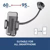Sourcing Cellularline Hug Flexi XL uniwersalny pasywny uchwyt z przyssawką do telefonów komórkowych, czarny/szary
