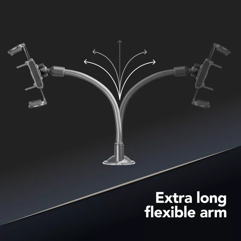 Sourcing Cellularline Hug Flexi XL uniwersalny pasywny uchwyt z przyssawką do telefonów komórkowych, czarny/szary