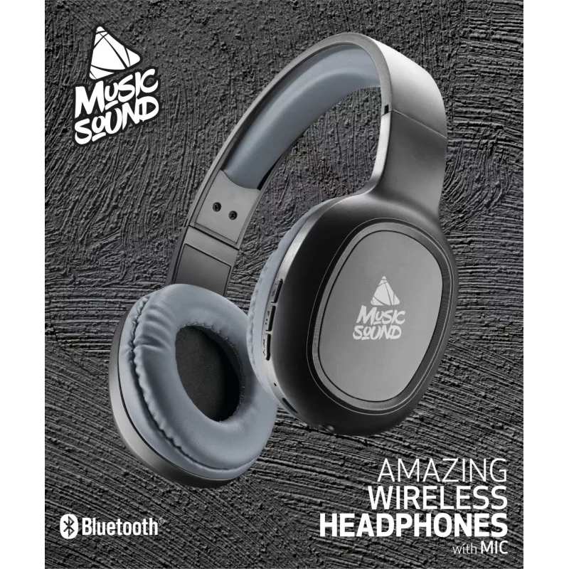 Bezprzewodowy zestaw słuchawkowy nauszny Music Sound Basic Bluetooth z pilotem i mikrofonem