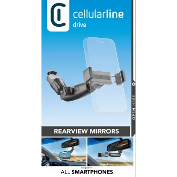 Uchwyt samochodowy na telefon Cellularline Spin Mirror Czarny Uchwyt pasywny