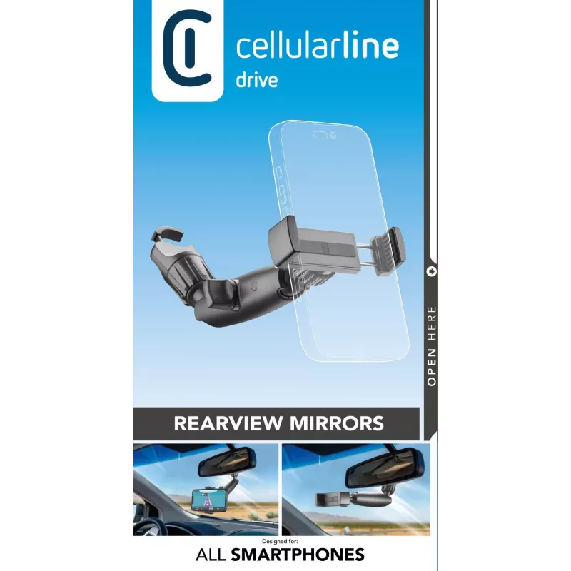 Uchwyt samochodowy na telefon Cellularline Spin Mirror Czarny Uchwyt pasywny