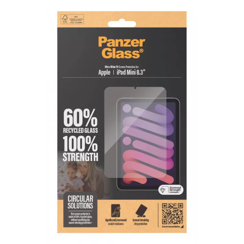 PanzerGlass ® Folia ochronna iPad Mini 8.3'' (2021, 2024) | Ultra-Wide Fit