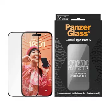 PanzerGlass Ceramic Protection do iPhone 15 Ultra-Wide Fit odporne na zarysowania i wstrząsy