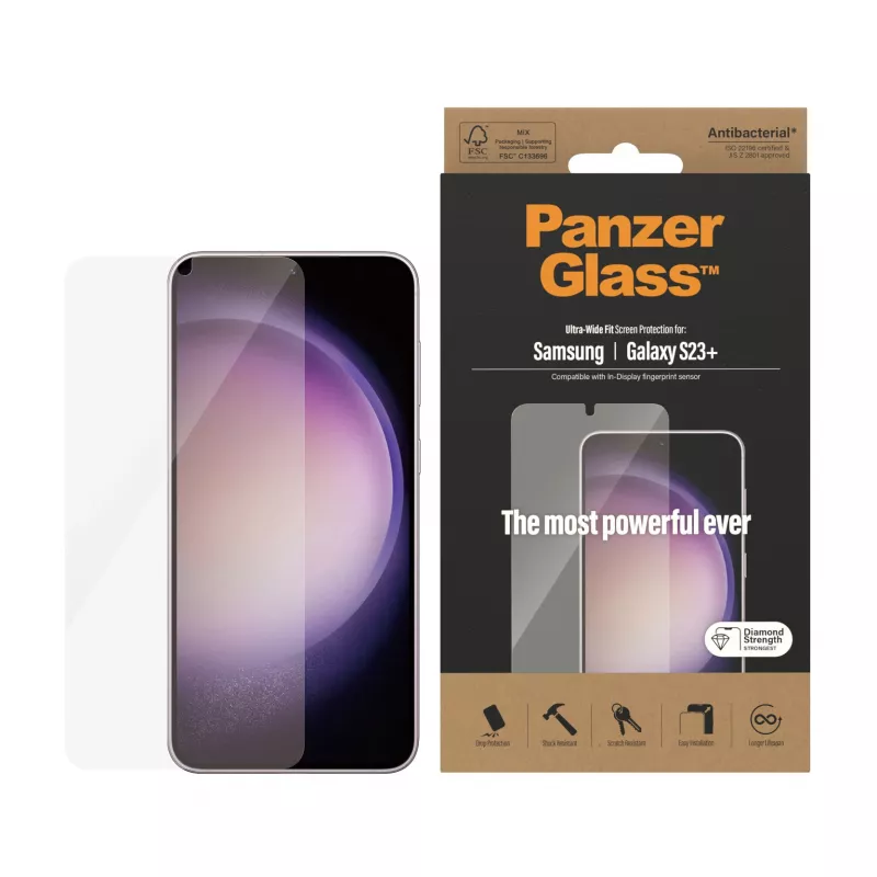 Folia ochronna PanzerGlass Samsung Galaxy S23 Plus Ultra-Wide Fit odporna na zarysowania i wstrząsy