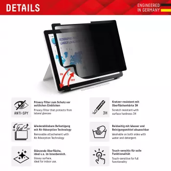 Displex TABLET PRIVACY SAFE odłączany filtr prywatyzujący 2-kierunkowy do iPad Pro 11'' (2025/2024)