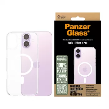 Cover PanzerGlass HardCase Transparent z białym MagSafe iPhone 16 Plus