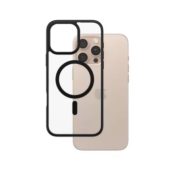 PanzerGlass ® HardCase Transparent z czarnym MagSafe i ramką iPhone 16 Pro Max