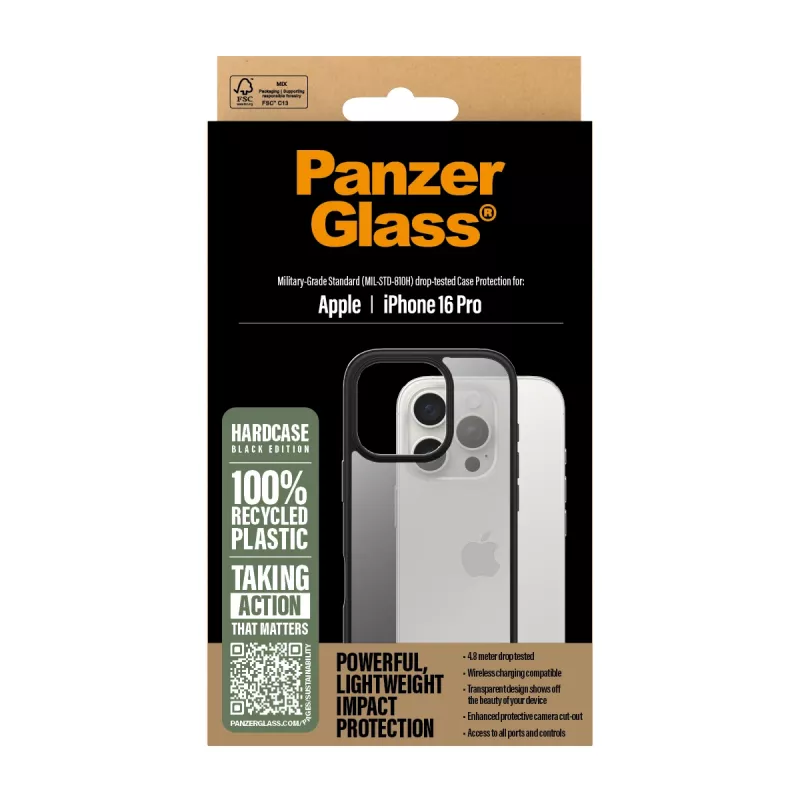 Cover PanzerGlass HardCase Transparent w. biały MagSafe iPhone 16 Plus