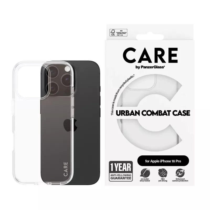 Etui PanzerGlass CARE by Flagship etui Transparent Urban Combat iPhone '24 6.3 cala Pro