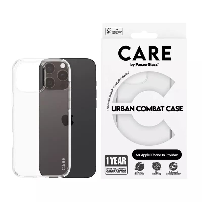 Okładka PanzerGlass CARE by ® Flagship etui Transparent Urban Combat iPhone '24 6.9 cala Pro