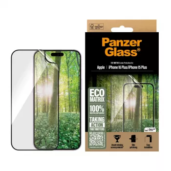 PanzerGlass ® ECO MATRIX Ochrona ekranu iPhone 16 Plus | 15 Plus | Ultra-Wide Fit