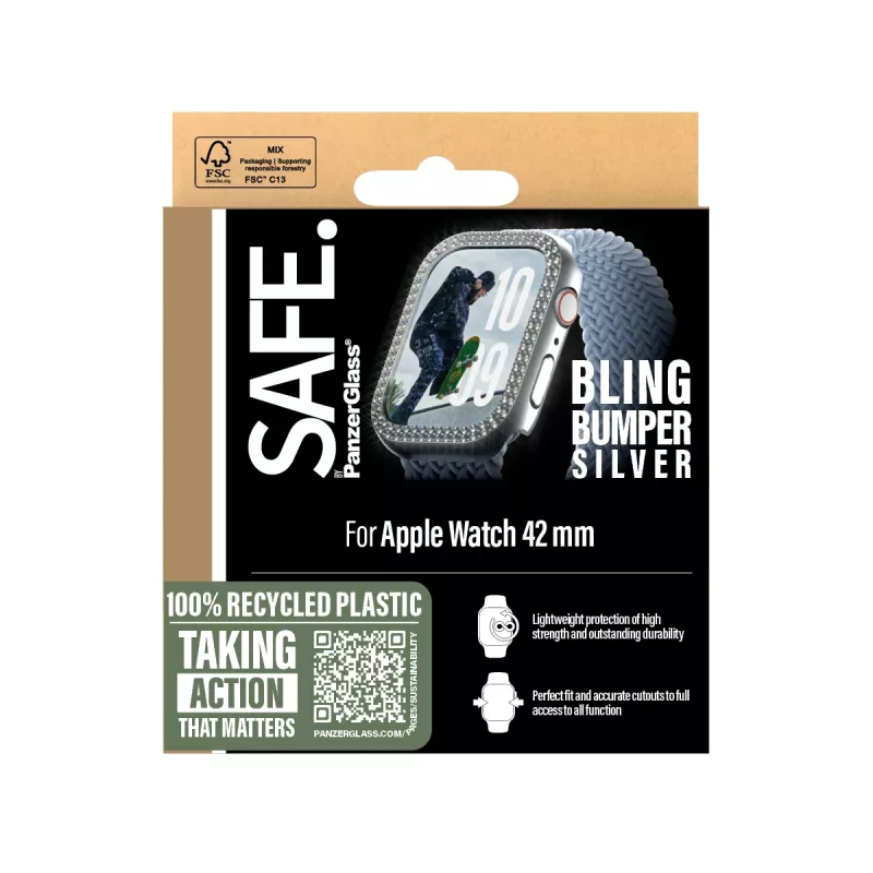 PanzerGlass SAFE. by ® Bling Bumper srebrny Apple Watch Series 11 | 10 | 42mm