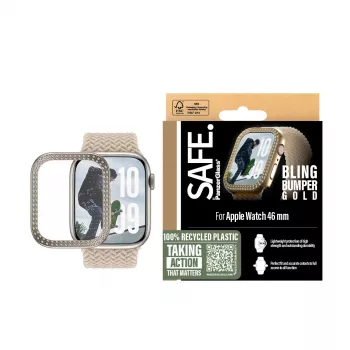 PanzerGlass SAFE. by ® Bling Bumper Gold Apple Watch Series 10 46mm Transparent