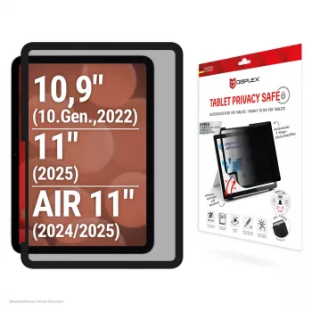 Displex TABLET PRIVACY SAFE zdejmowany dwukierunkowy filtr prywatyzujący do iPad 10,9 cala (10.)/11 cali (2025)/Air 11 cali (2024/2025)