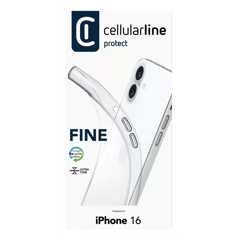 Etui Cellularline FINECIPH16T przezroczyste na iPhone 16 15,5 cm