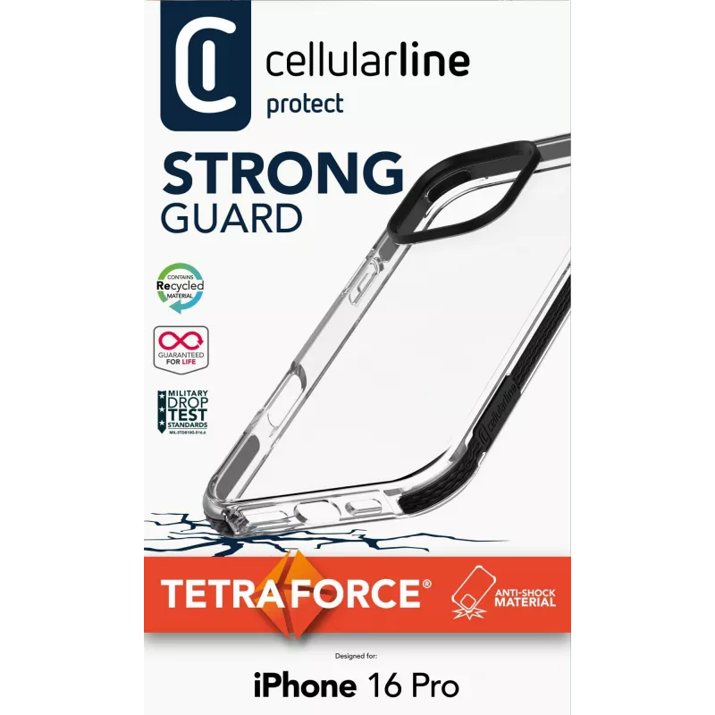 Cover Cellularline TETRACIPH16PROT do iPhone 16 Pro 6.3 cali Czarny